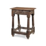 A Charles I oak joint stool, circa 1630