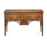 A small George III joined oak open dresser base, circa 1770