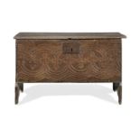 A Charles II oak boarded chest, circa 1660