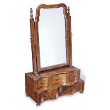 A George I walnut-veneered toilet mirror, circa 1725