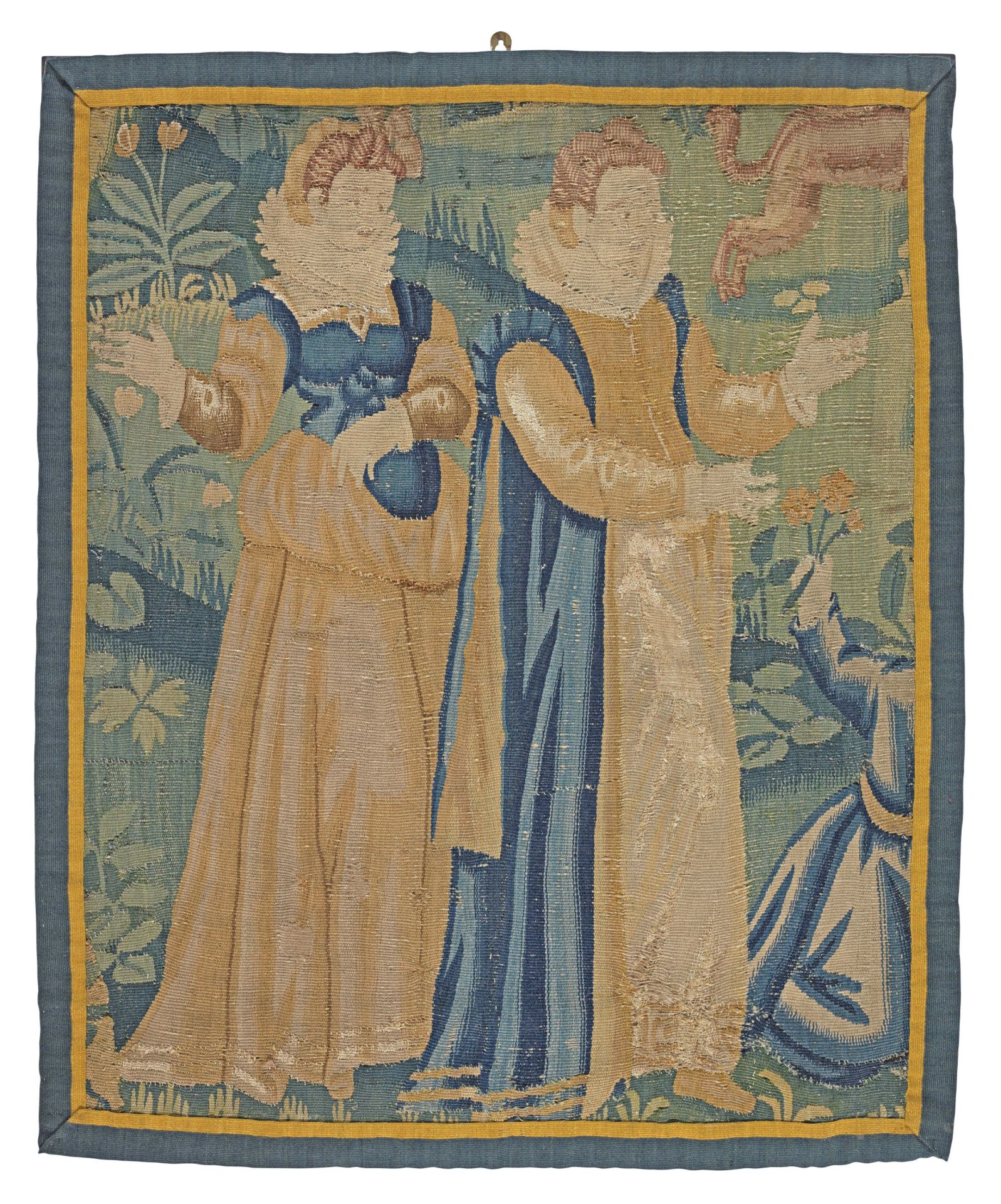 A section of early 17th century tapestry, Flemish