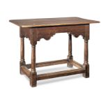A joined oak centre table, circa 1700-40