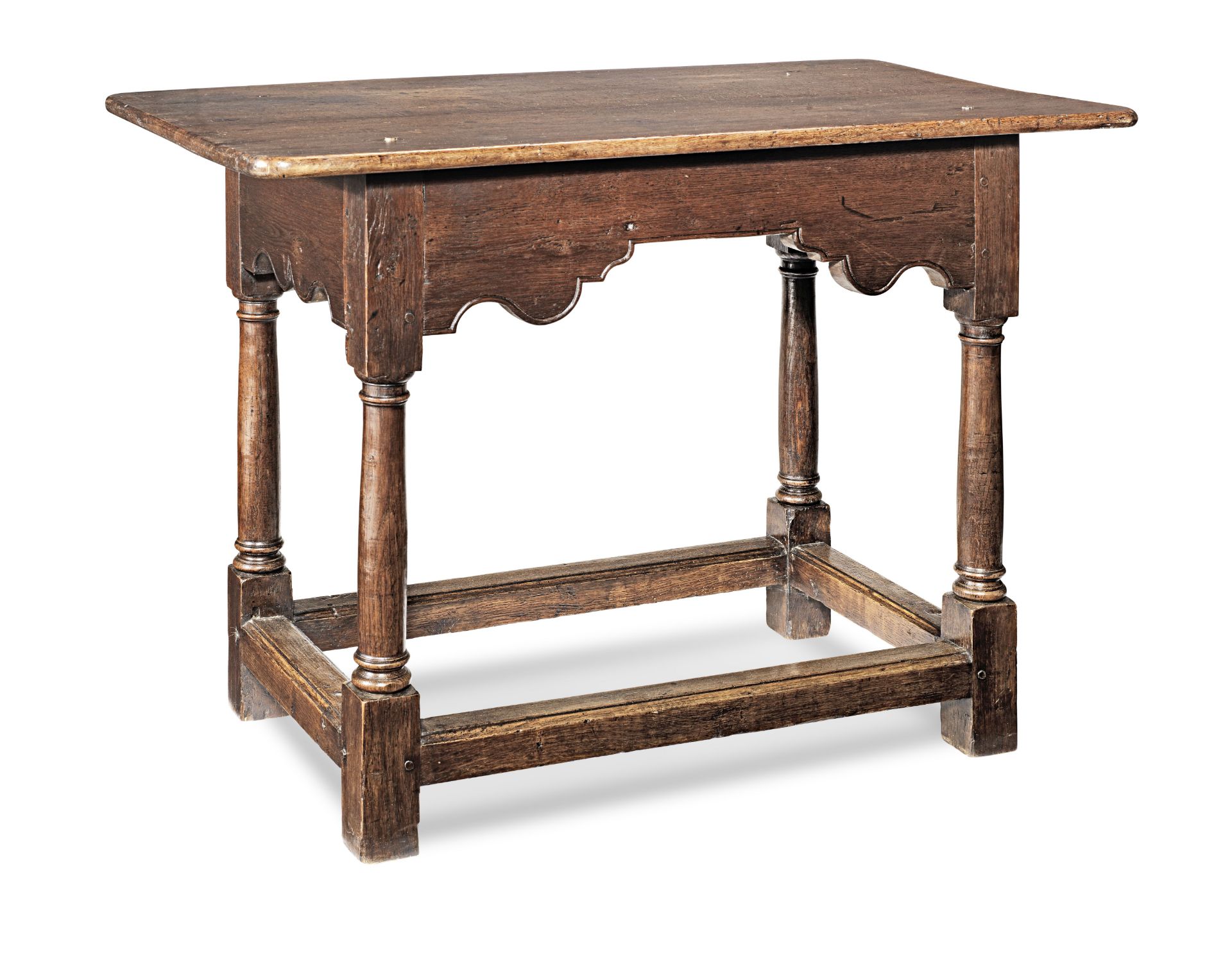 A joined oak centre table, circa 1700-40