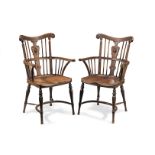 A pair of Victorian mahogany Windsor chairs, attributed to William Birch (2)