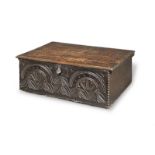 A Charles II boarded oak box, West Country, circa 1660