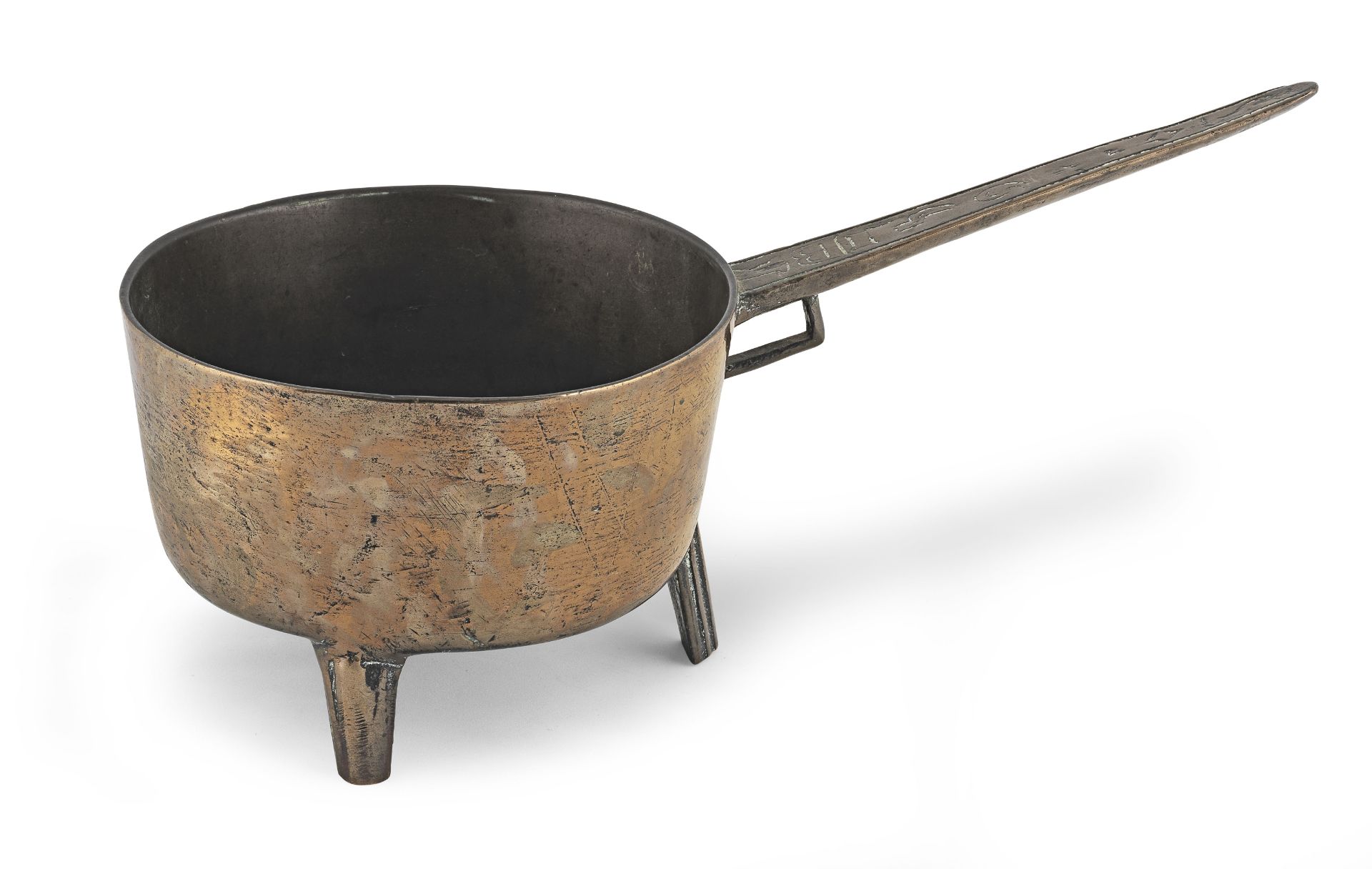 An extremly large 16th/17th century leaded bronze skillet, English