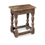 An Elizabeth I oak joint stool, circa 1590 and later
