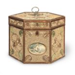 A rolled paper tea caddy