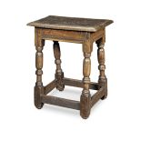 A Charles I oak joint stool, circa 1640