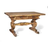 A rare 16th century walnut centre table, Italian