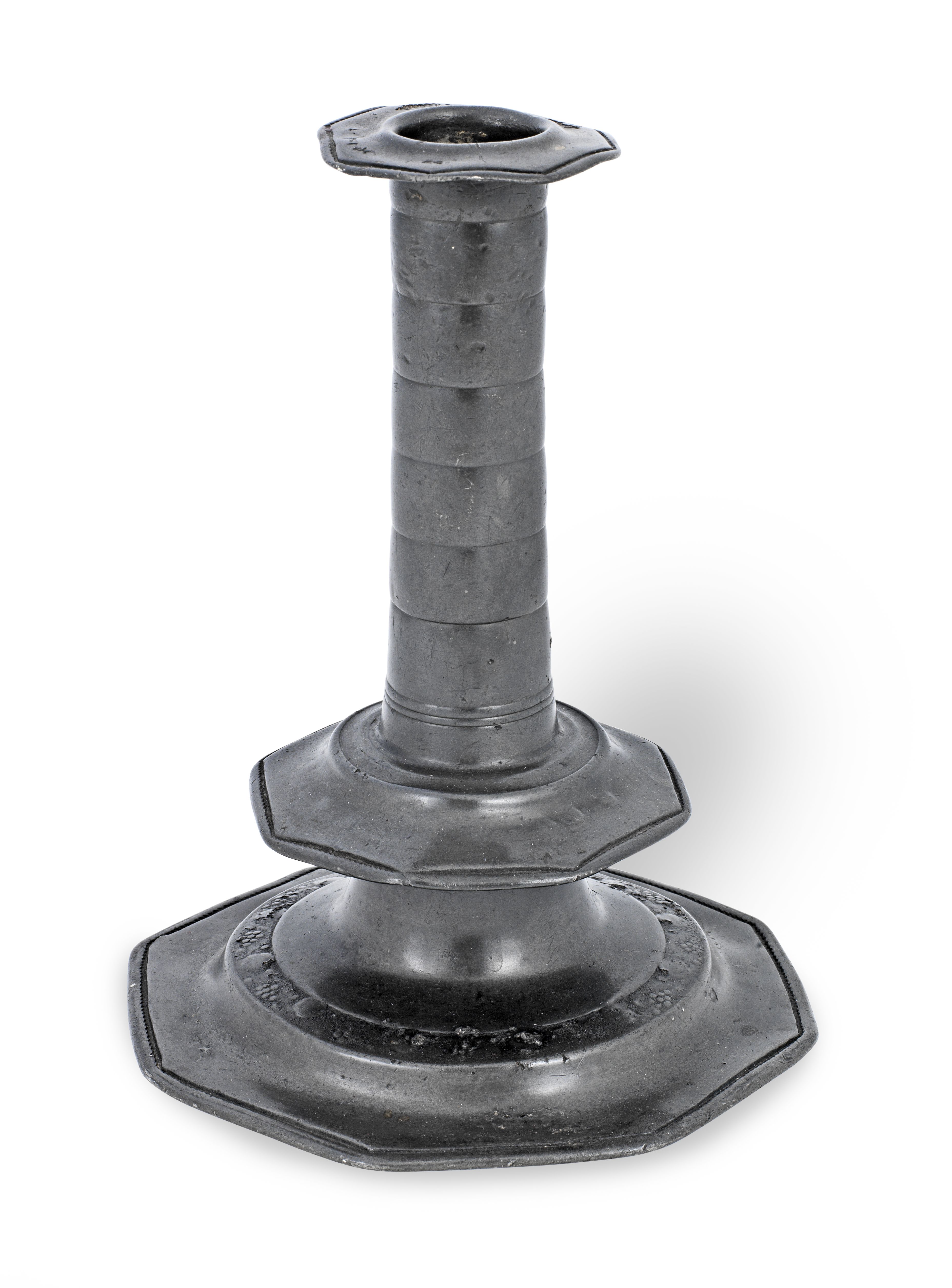 A rare Charles II pewter candlestick, circa 1680