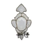 A late 19th/early 20th century giltwood and etched glass girandole, Venetian, in 18th century style