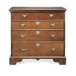 A George II joined oak chest of drawers, circa 1730