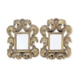 A small pair of late 17th century carved giltwood frames, Florentine (2)