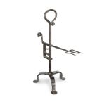 An 18th/19th century iron standing toasting fork, British, circa 1800