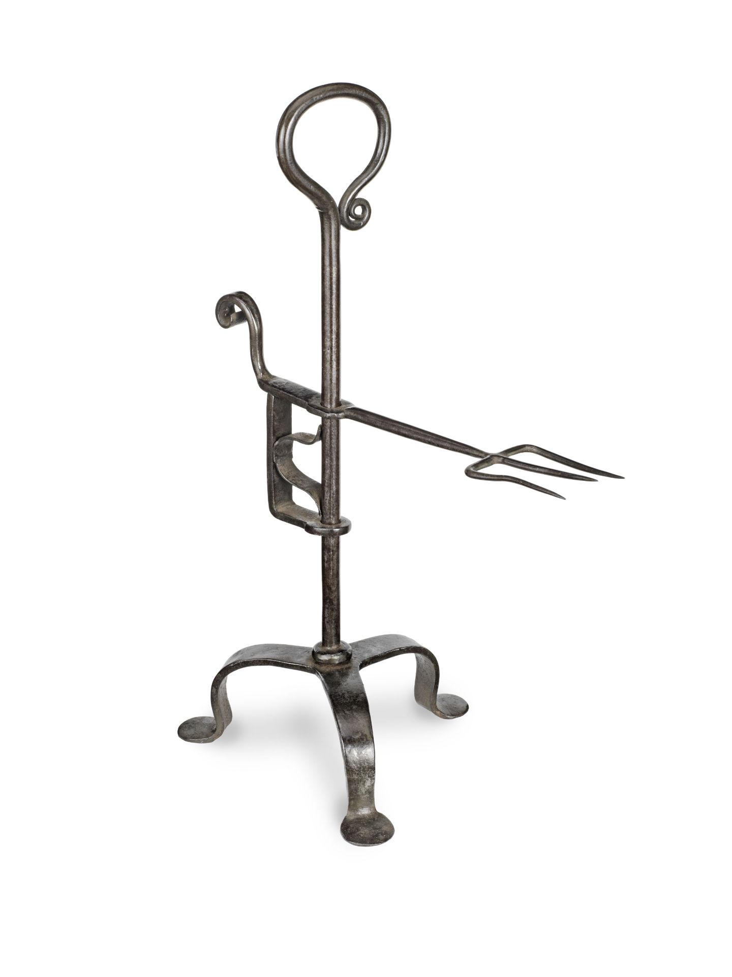 An 18th/19th century iron standing toasting fork, British, circa 1800