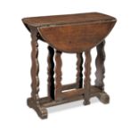 A Charles II oak gateleg occasional table, circa 1680