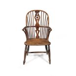 A yew, fruitwood and elm Windsor armchair, Buckinghamshire, circa 1835-70