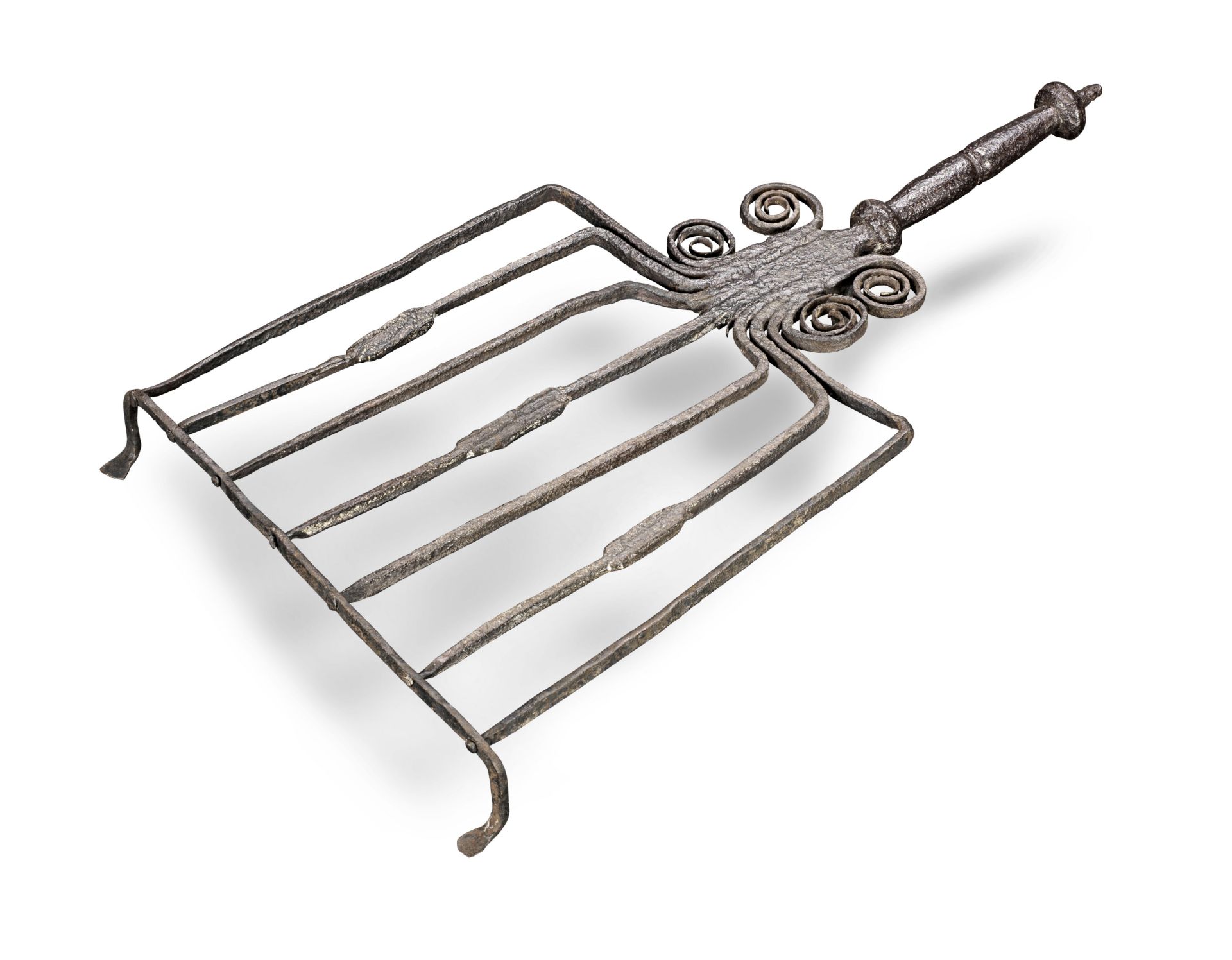 An early to mid-18th century wrought iron trivet or gridiron, Scottish/English