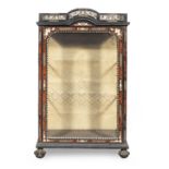 A 19th century ebonized, turtleshell and bone-inlaid display cabinet, Dutch