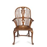 A George III yew and elm Windsor armchair, Thames Valley, circa 1780