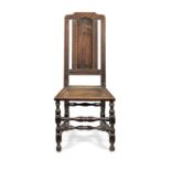 A joined oak side chair, English, circa 1700