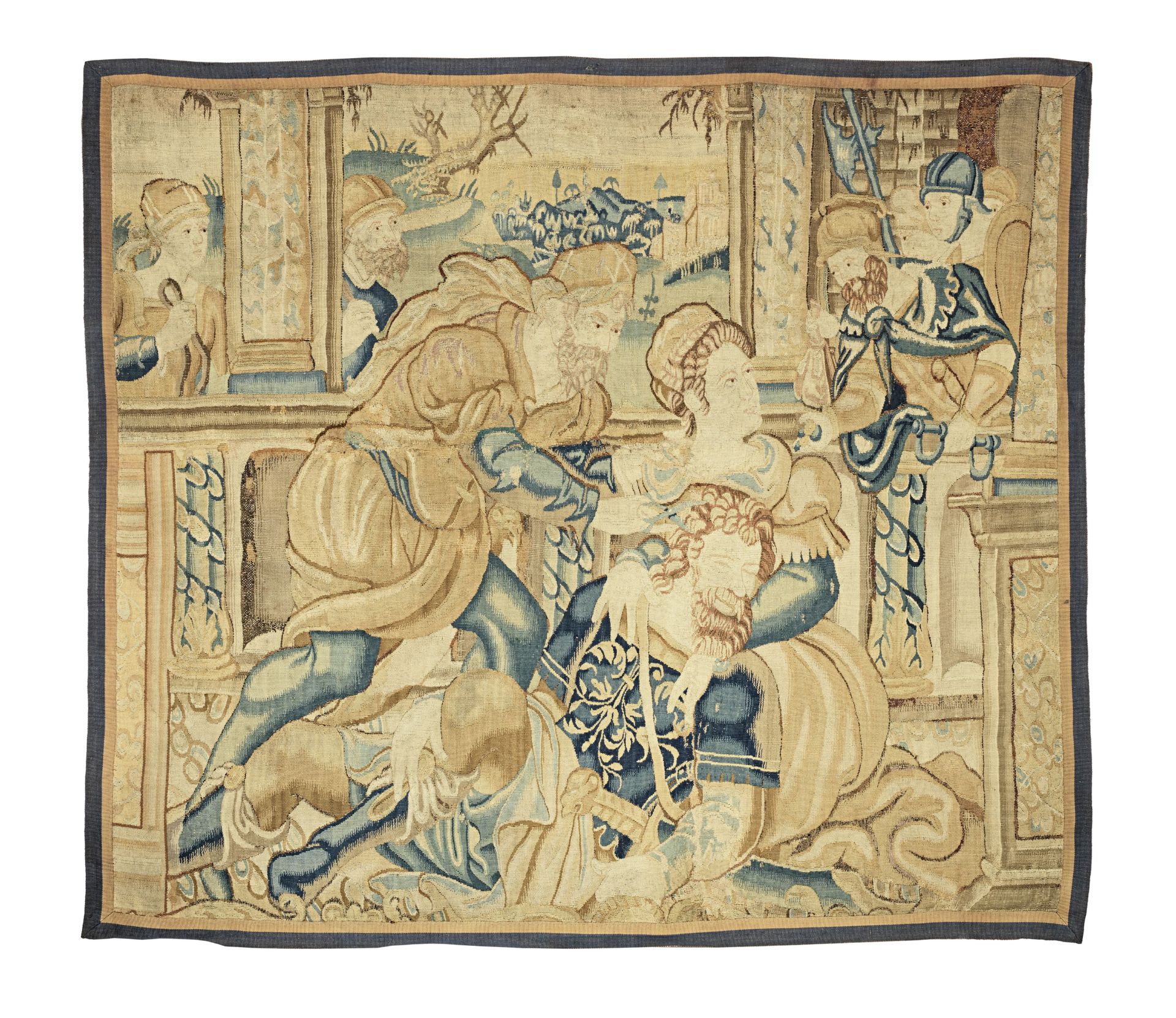 A 17th century Biblical tapestry section, Flemish