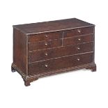 A small George I oak table-top chest of drawers, circa 1720