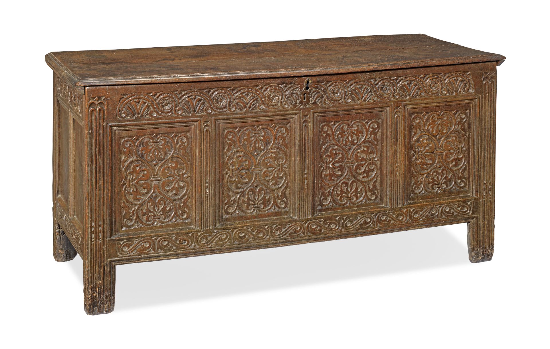 A James I/Charles I joined oak coffer, Exeter, circa 1620-30