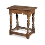 A Charles I oak joint stool, circa 1630