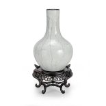 A 19th century Chinese crackle glazed bottle vase (2)