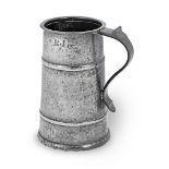 A fine William & Mary pewter two-banded tavern pot, circa 1690