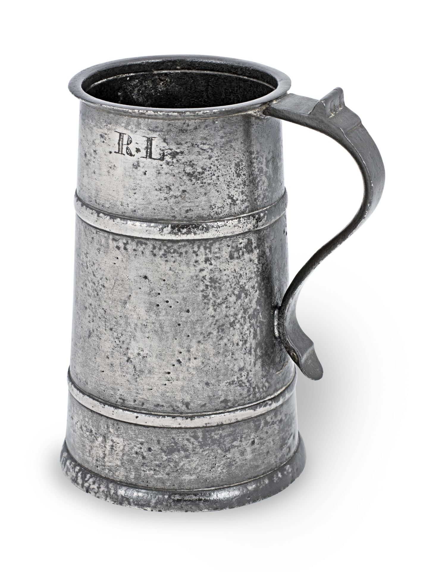A fine William & Mary pewter two-banded tavern pot, circa 1690