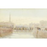 Augustus Osborne Lamplough, A.R.A., R.W.S (British, 1877-1930) A footbridge in an Egyptian city (...