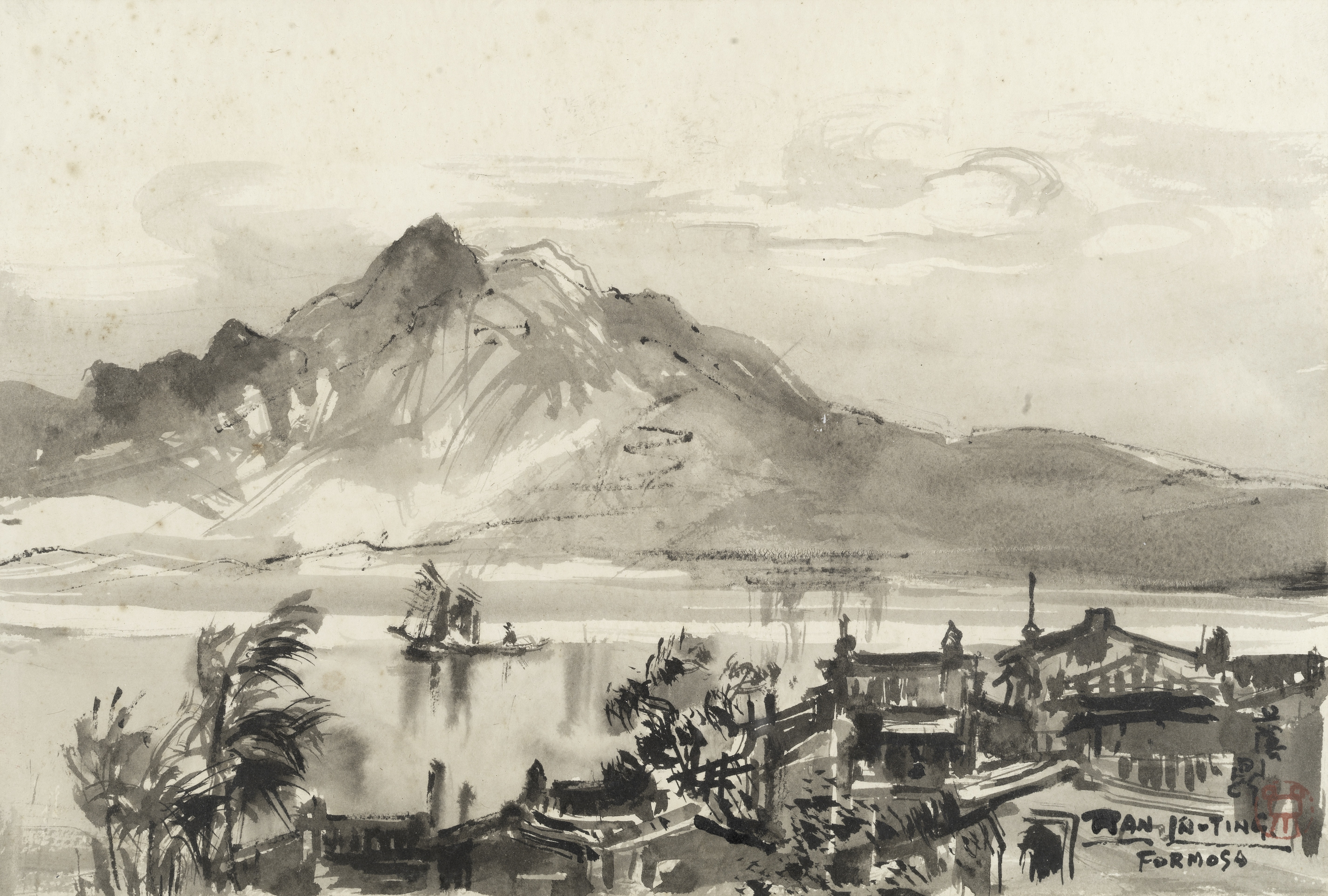 Ran In-Ting (Lan Yinding) (Taiwanese, 1903-1979) View of the Tamsui River, Formosa