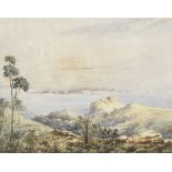 Frederic Casemero Terry (Australian, 1827-1870) A view of Australian coastal islands