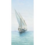 Vincenzo d'Esposito (Maltese, 1886-1946) Maltese fishing boats, a pair each 23.8 x 11.8cm (9 3/8 ...