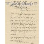 SHACKLETON-ROWETT 'QUEST' EXPEDITION Autograph letter from Leonard Hussey signed ('your affec son...