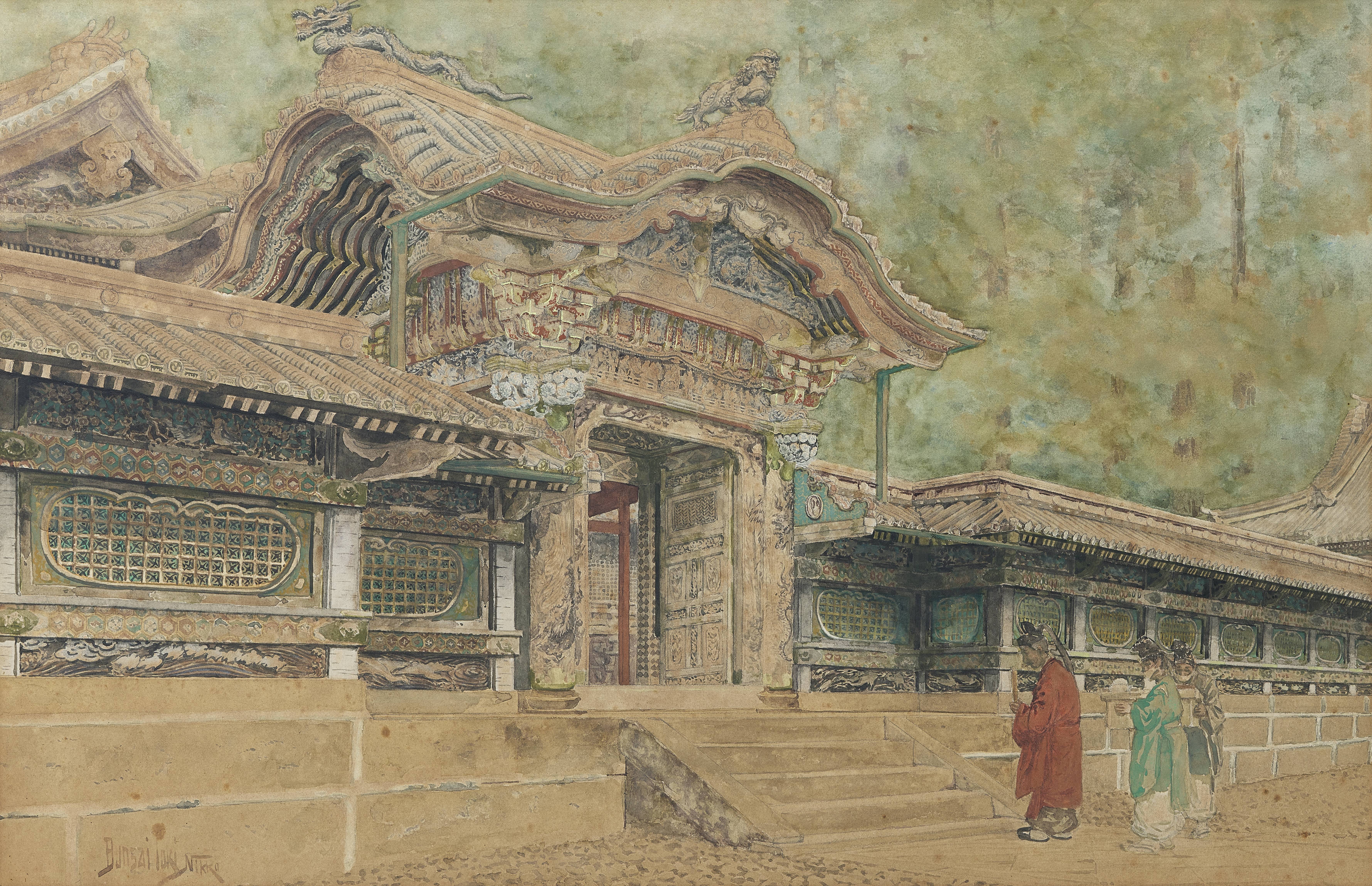 Ioki Bun'ya (Bunsai) (Japanese, 1863-1906) The Karamon of the Shinto shrine Nikk&#333; T&#333;sh...