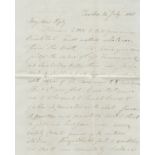 KIRK (JOHN) Autograph letter signed ('very sincerely John Kirk'), to Christopher Palmer Rigby ('M...