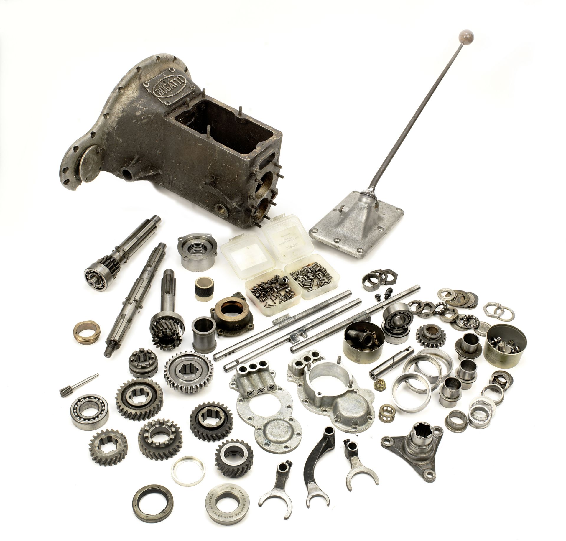 A Bugatti Type 57/57s gearbox with component parts, ((Qty))