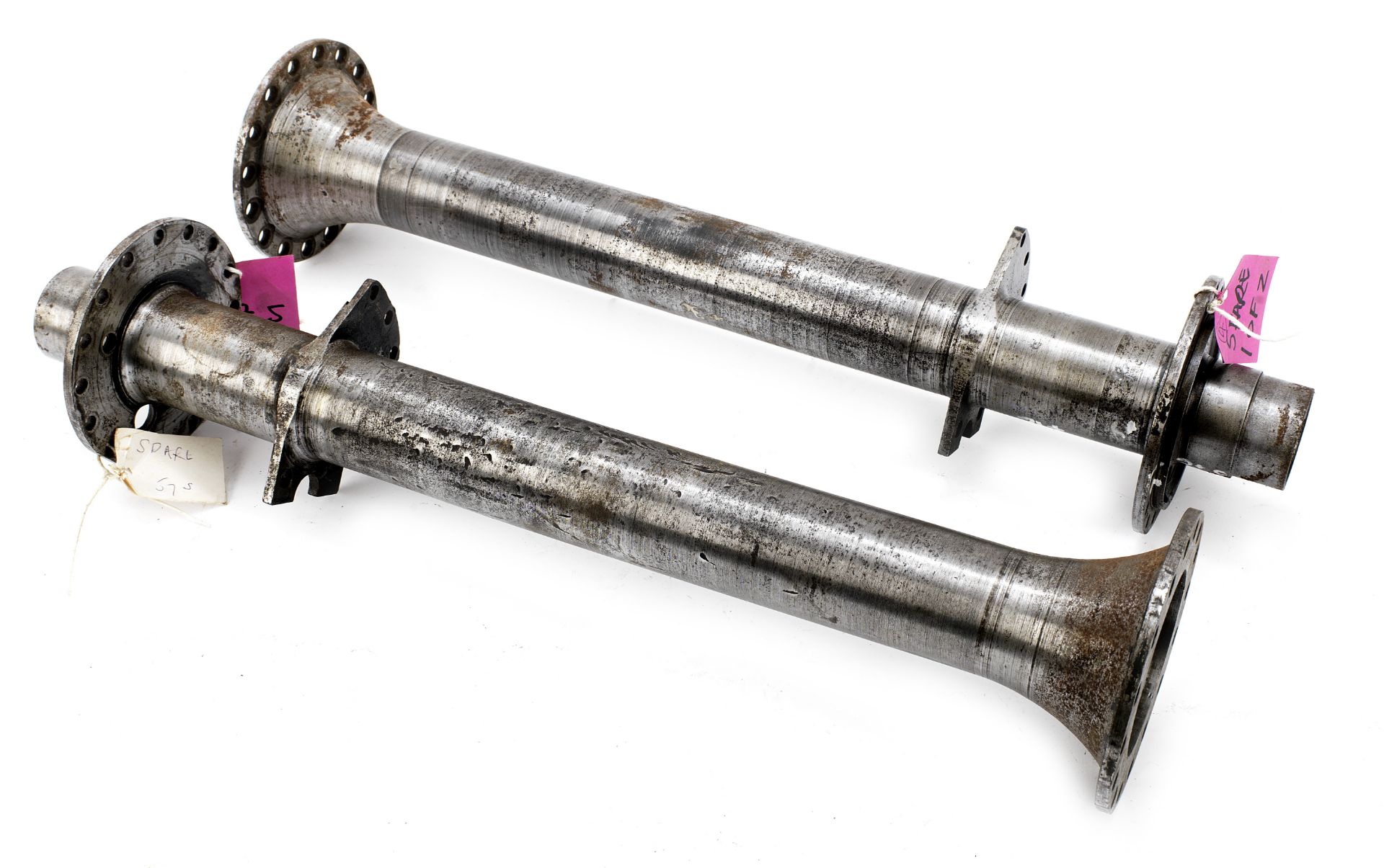 A pair of Bugatti Type 57/57s rear axle trumpets, ((2))