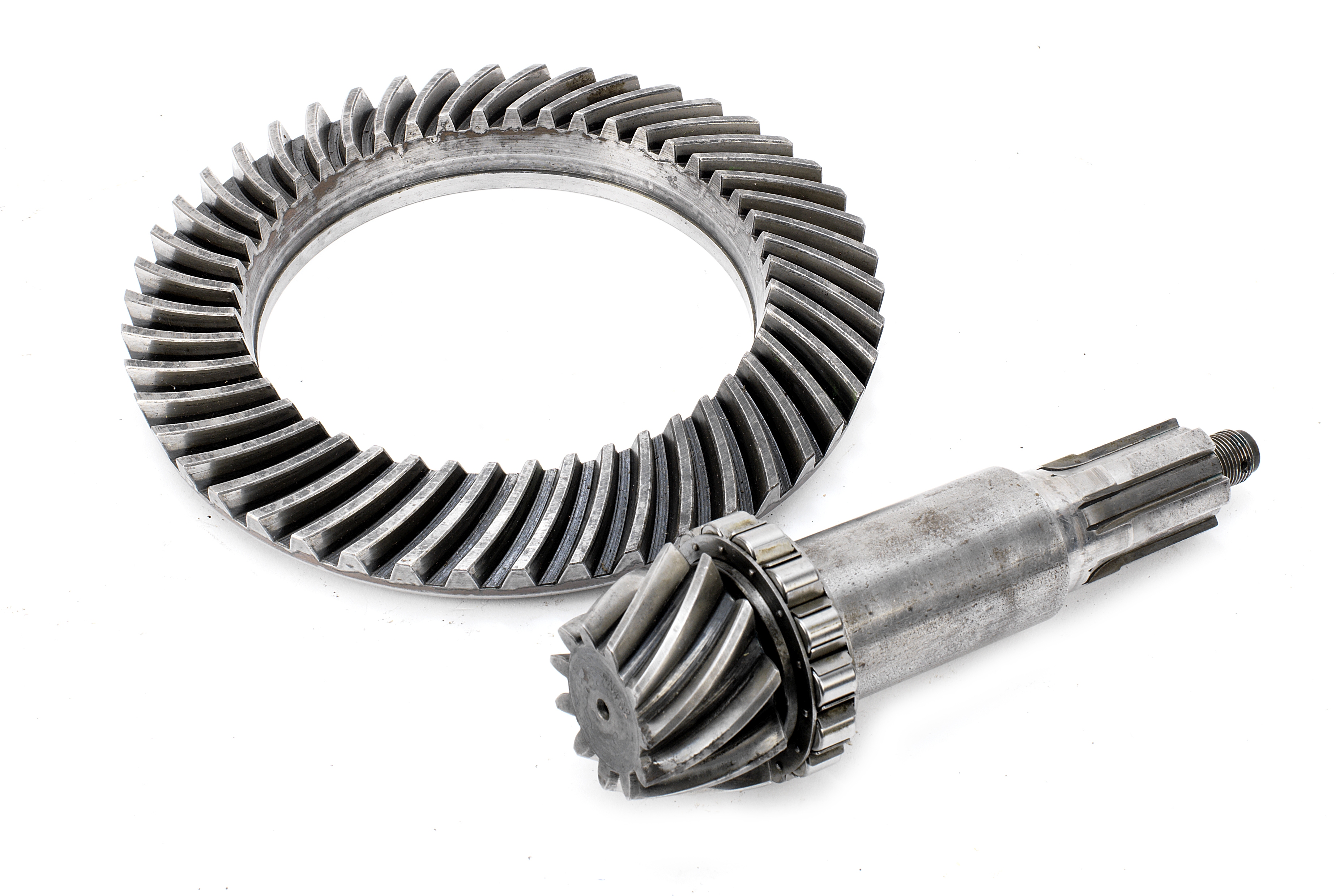 An original Bugatti Type 57S 11x46 crown wheel and pinion, ((3))