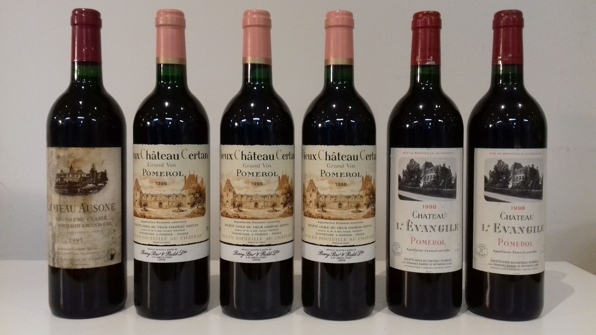 Ch&#226;teau Ausone 1995, St Emilion 1er Grand Cru Class&#233; (1) Vieux Ch&#226;teau Certan 1996...