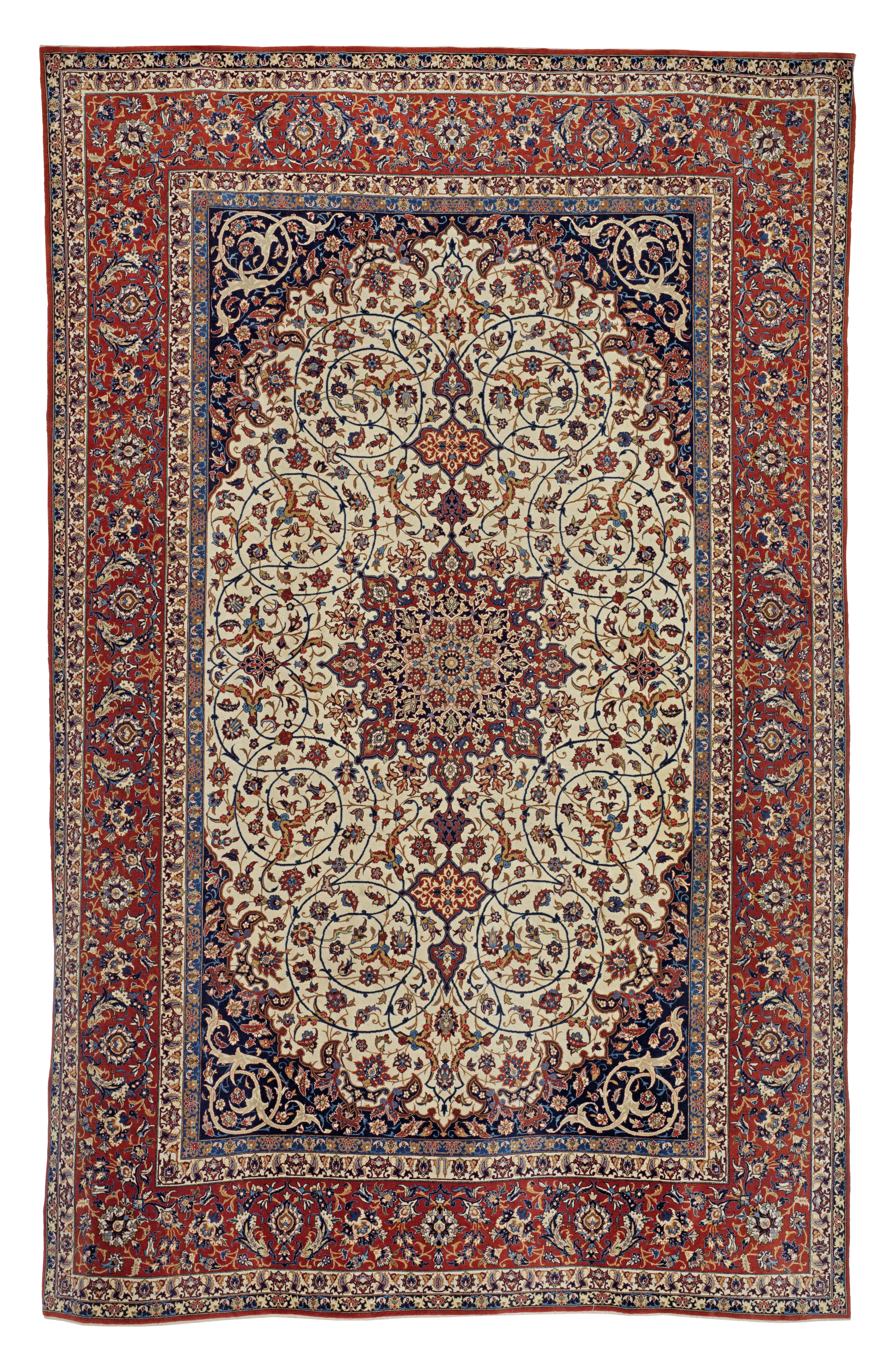 An Isfahan ivory ground carpet Central Persia 342cm x 222cm