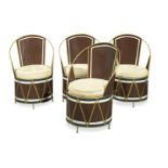 A set of four tole peinte 'drum' chairs after the model by Cecil Beaton (4)