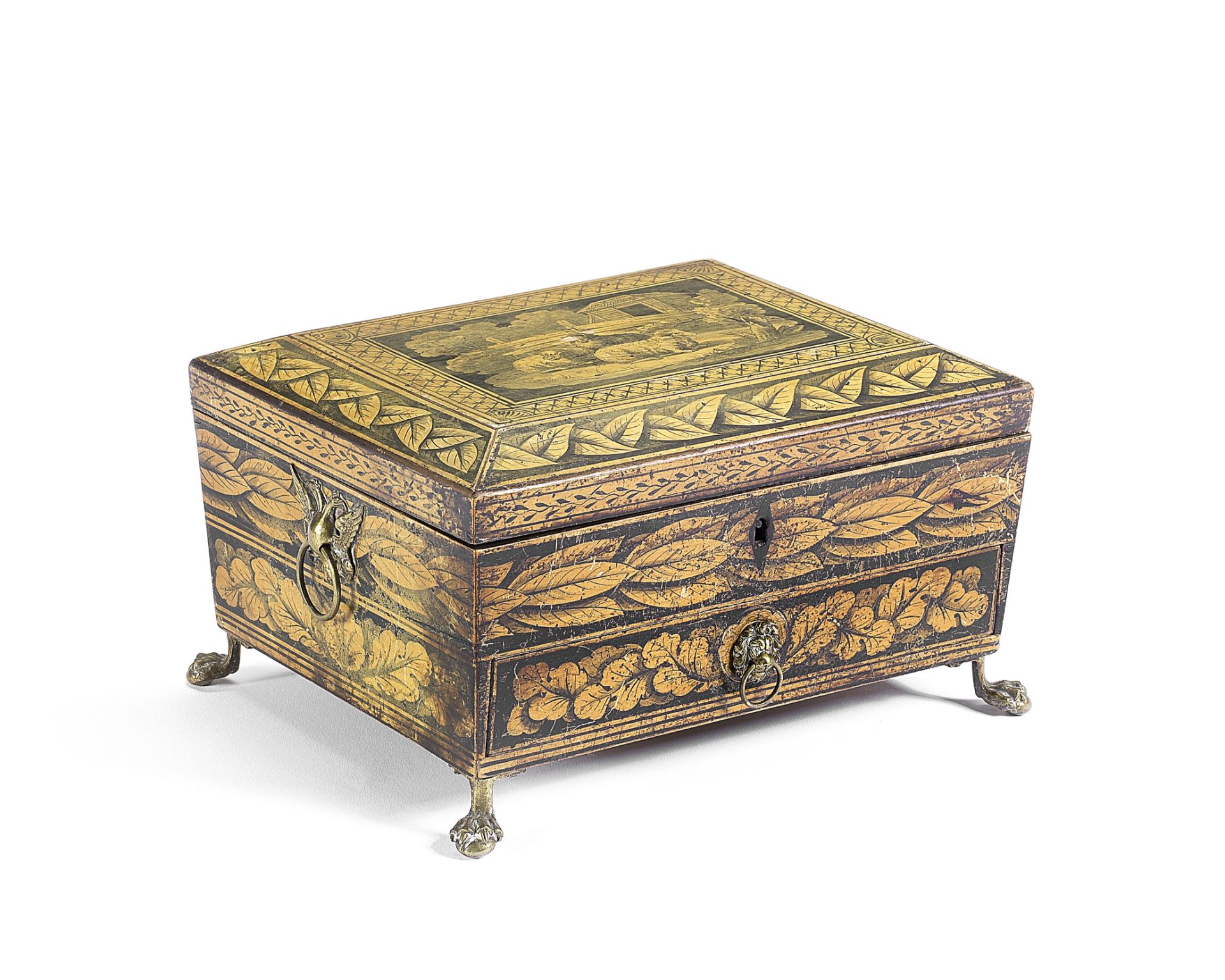 A small Regency penwork work box