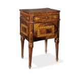 An Italian late 18th/early 19th century kingwood, tulipwood banded and inlaid commodino of Milane...