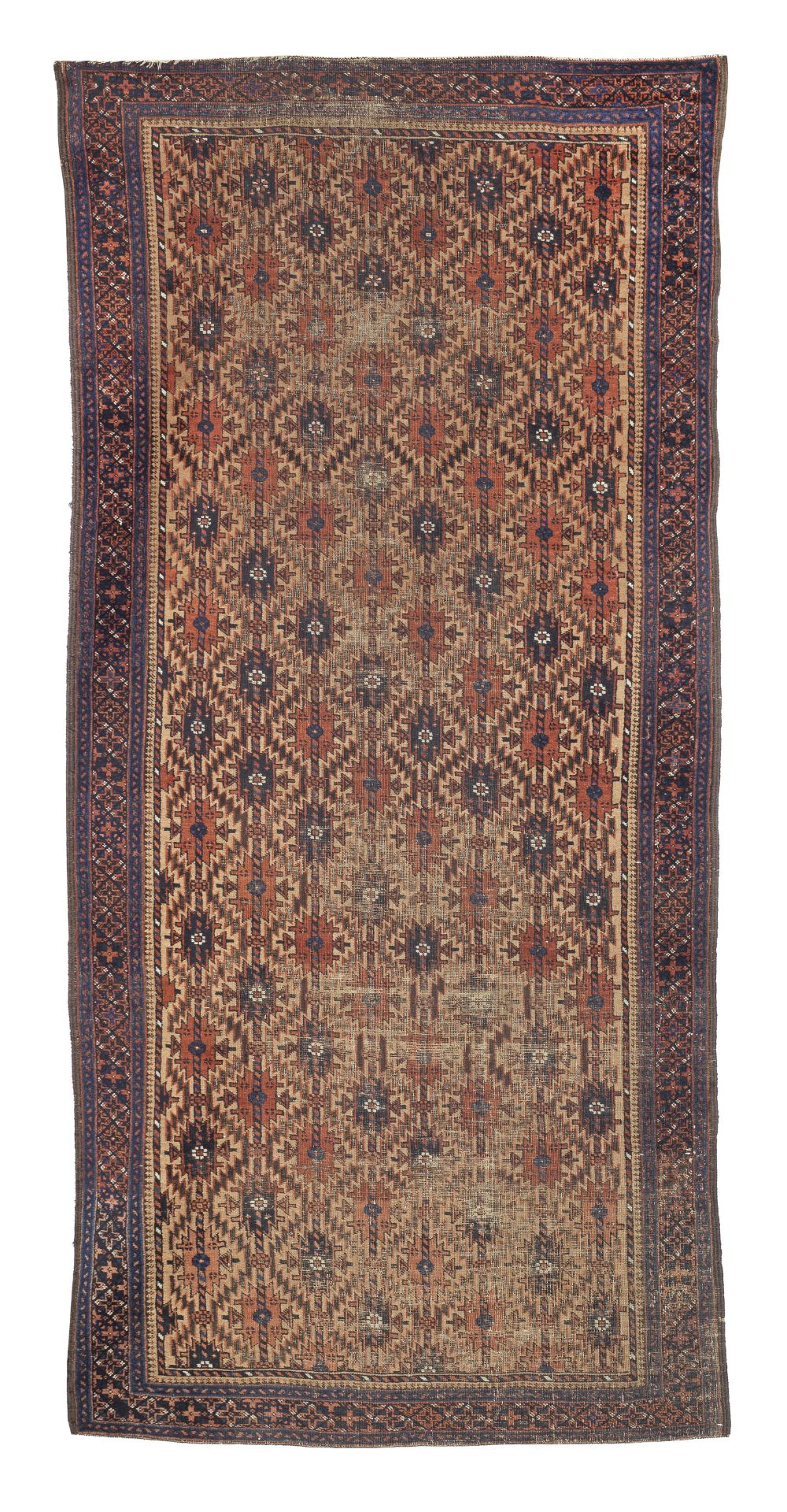 A charming lot of four village and town carpets, 198cm x 118cm, 195cm x 118cm, 243cm x 176cm, 273...