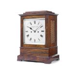 A mid-ninteenth century rosewood table clock the dial signed Barraud & Lund, Cornhill London and...